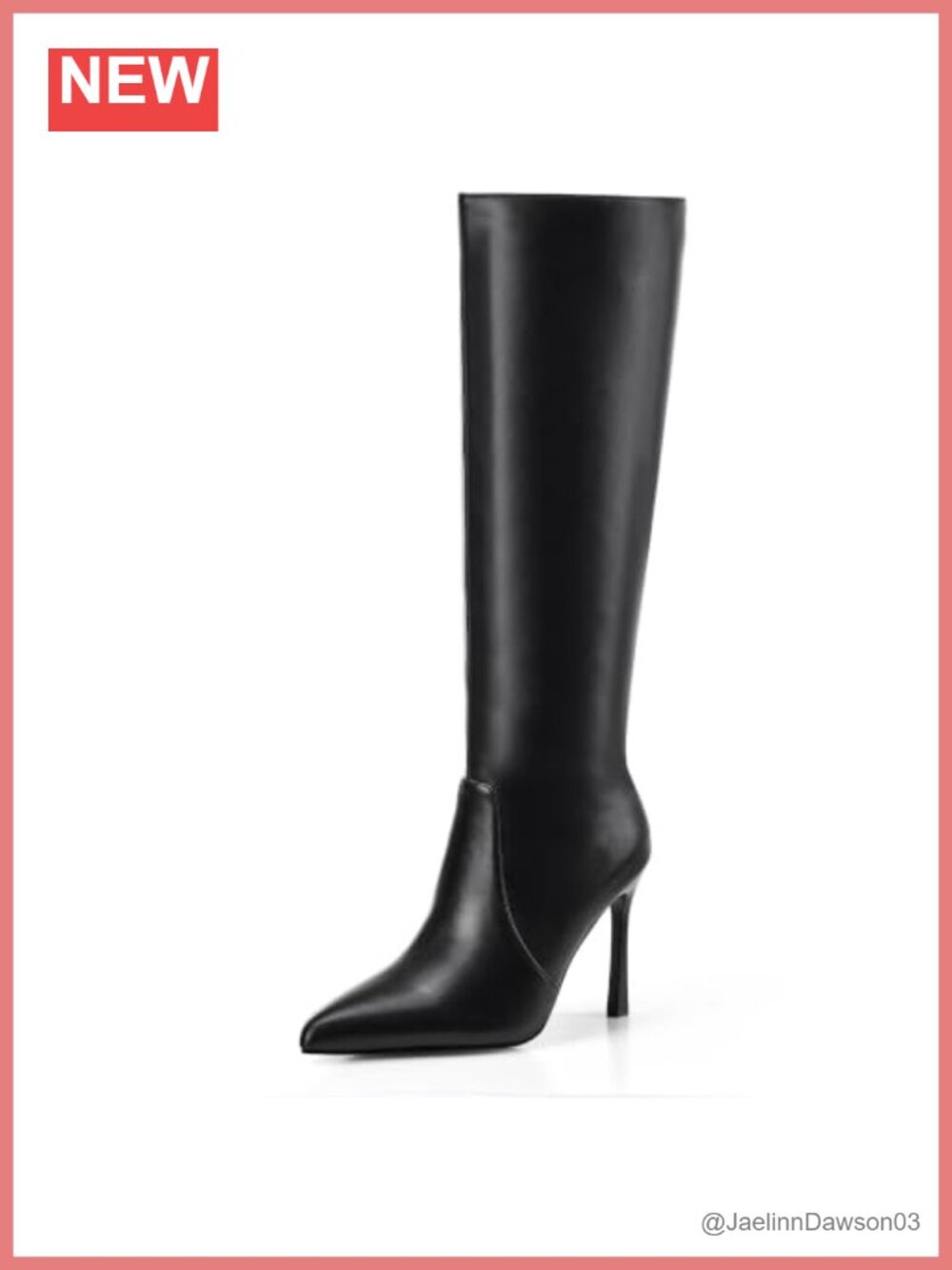 Knee High Stiletto Heeled Boots Pointed Toe Side Zip Party Women Shoes